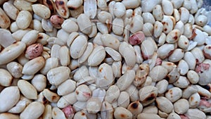 top view of pile of skinless peanuts