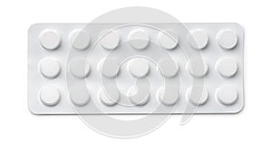 Top view of pills blister pack