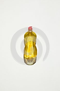 top view of plastic bottle with yellow cleaning product