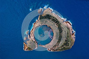 Top view of the Ponta Delgada coast, San Miguel island, Azores.