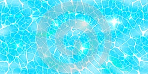 Top view pool seamless pattern with sunlight glare reflect, caustic ripples and waves