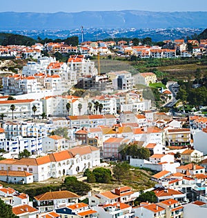 Top view of the Portuguese city of Nazare