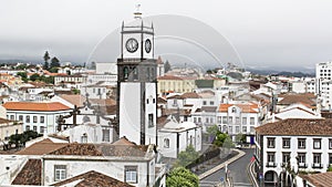 Top view of Praca da Republica in Ponta Delgada, Azores photo