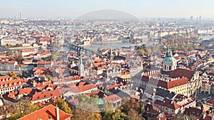 Top view of Prague city