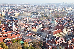 Top view of Prague city