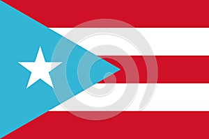 Top view of Puerto Rico 1895 1952 , USA flag, no flagpole. Plane design layout. Flag background