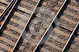 Top view of railways on a sunny day