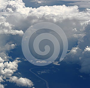 Top view of rain . A single cloud is raining in the rainforest in Brazil. Amazon forest