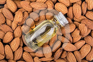 Raw almonds and oil