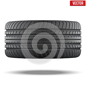 Top view of Realistic rubber tire symbol. Vector