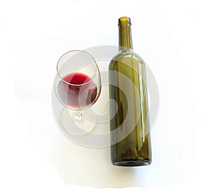 Wine glass , bottle