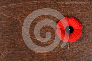 Top view remembrance day poppy photo