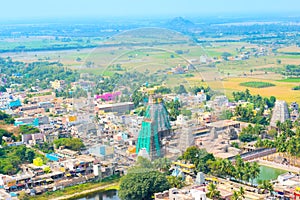 Top view renovation of Lord Bhakthavatsaleswarar Temple Gopura (