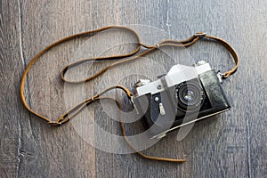 Top view of retro camera