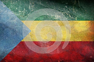 Top view of retro flag Pradera Colombia with grunge texture. Colombian patriot and travel concept. no flagpole. Plane design, photo