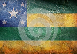 Top view of retro flag Sergipe, Brazil with grunge texture. Brazilian travel and patriot concept. no flagpole. Plane design,