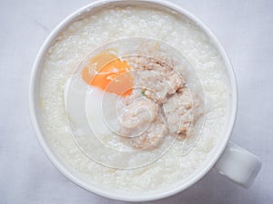 Top view of Rice porridge photo