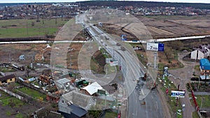 Top view of the road and the destroyed equipment of the Russian invaders.