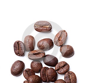 Top view on roasted coffee beans