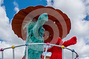 Top view of Rosita and Elmo in Sesame Street Party Parade at Seaworld 9