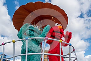 Top view of Rosita and Elmo in Sesame Street Party Parade at Seaworld 7