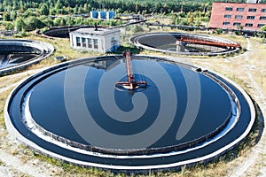 Top view on round form water treatment settler photo