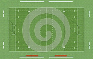 Top view of a rugby field