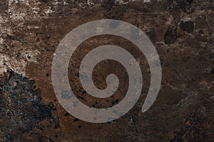 top view of rusted metal surface