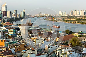 Top view of Saigon River.