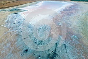 Top view of the salt lake mud sources. External similarity with craters.