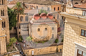 Top view of the San Cataldo church on the Bellini square in the center of Palermo, Italy