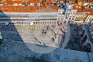 Top view on San Marco square in Venice.