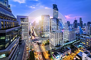 Top view of sathorn junction at Bangkok photo
