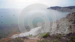 Top view of Scala dei Turchi in Sicily, Italy.