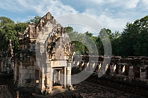 Top view of Sdok Kok Thom ancient castle, Sa Kaeo, Thailand