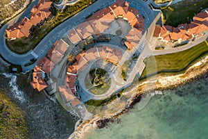 Top view of sea resort