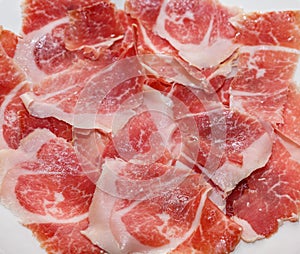 Serrano ham plate tapas