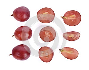 Top view set of grape Seed isolated on white background