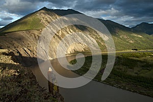 Top view of the sharp bend of the river.