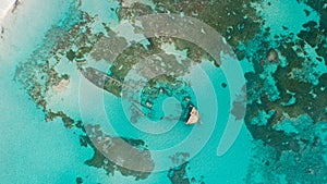 Top view of a shipwreck in the Indian Ocean near the shore of Dar es Salaam, Tanzania