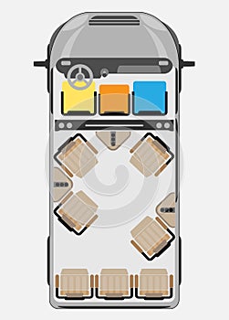 Seat Map of Passenger Big Van Car