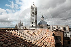 Top view at Siena cathedral (Duomo)