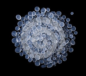 Top view of silica gel granules