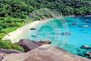 Top view of Similan Island National Park in Thailand.