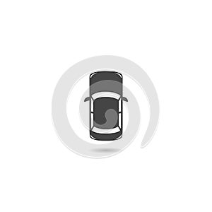 Top view simple car icon with shadow