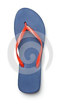 Top view of single blue flip flop