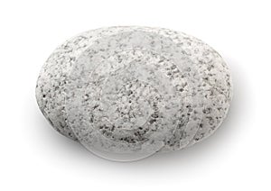 Top view of single white pebble