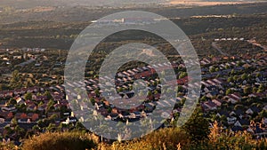 Top view of a small urbanization in the mountains in the province of Segovia.