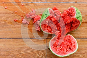 Smashed watermelon on the ground