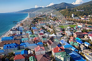 Top view of Sochi, Lazarevskoye. Popular russian sea resort.